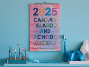 Infografía calendario escolar 2025 Las Palmas con fechas revisiones dentales infantiles PADICAN marcadas por edades